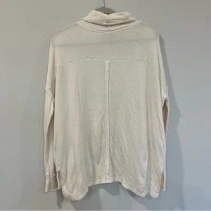 Free People long flight pullover top small beige cowl neck long sleeve thin